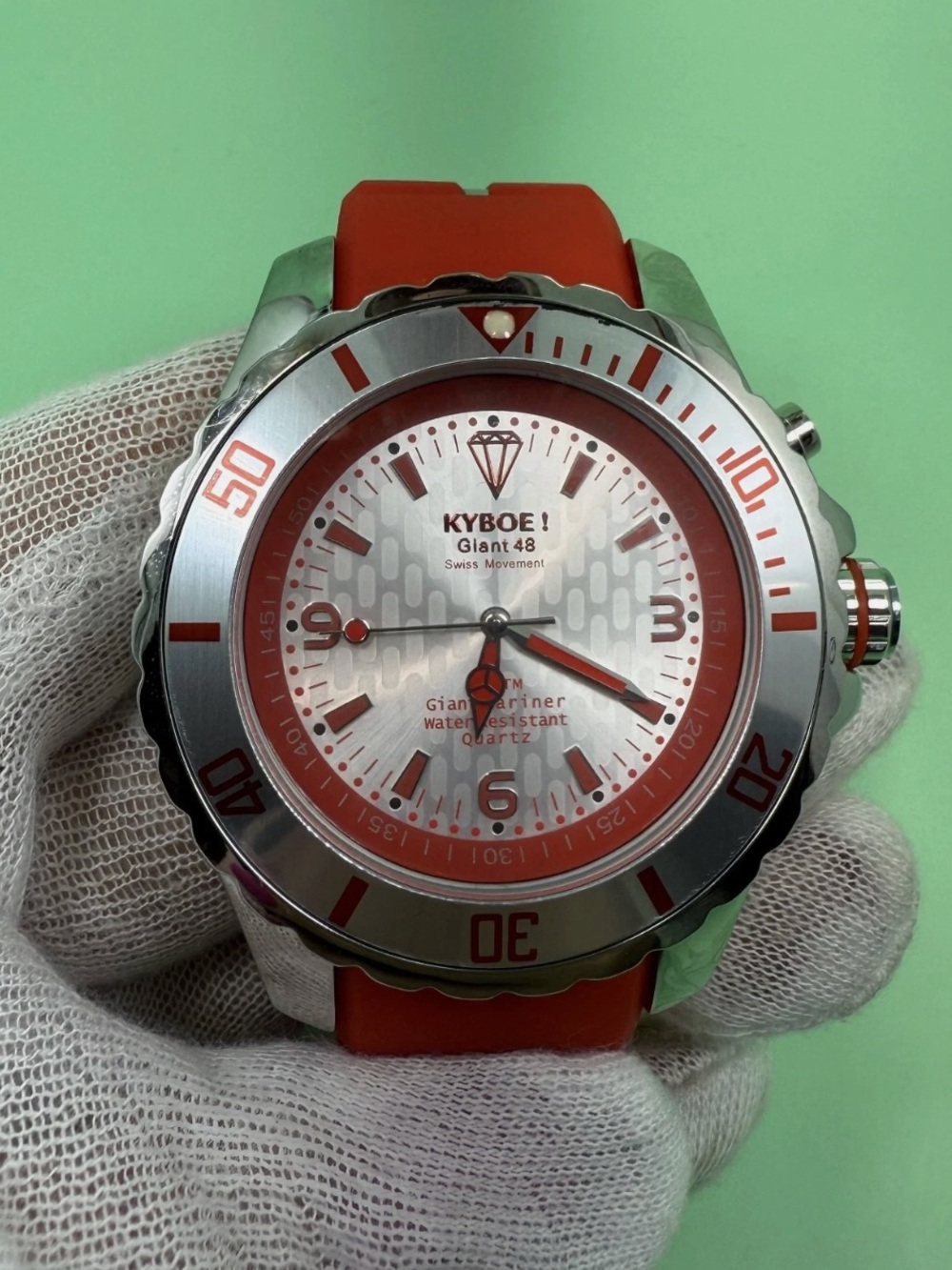 Kyboe Giant Mariner 48mm Red 10atm quartz watch KY.48-029 Unisex